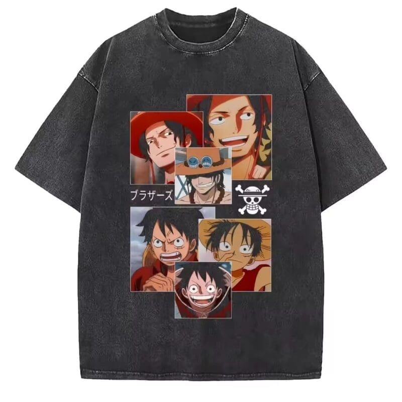 One Piece PIRATES Vintage Washed Cotton T-Shirts Series (15 Styles) - Image 12