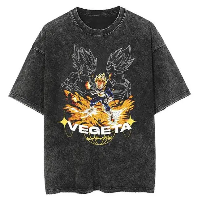 Dragon Ball Vintage Washed Cotton T-Shirts Series GO (16 Styles) - AnimeGo Store