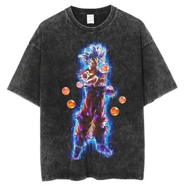 Dragon Ball Vintage Washed Cotton T-Shirts Series GO (16 Styles) - AnimeGo Store