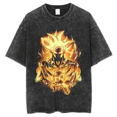 Dragon Ball Vintage Washed Cotton T-Shirts Series GOLD (6 Styles) - AnimeGo Store