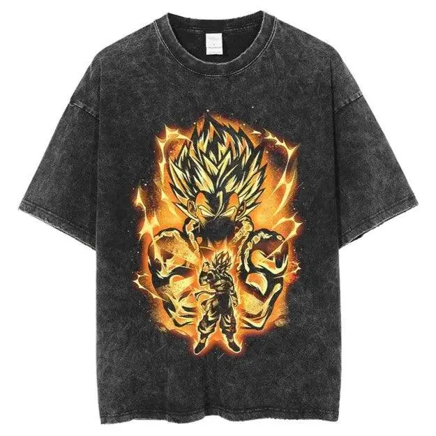 Dragon Ball Vintage Washed Cotton T-Shirts Series GOLD (6 Styles) - AnimeGo Store