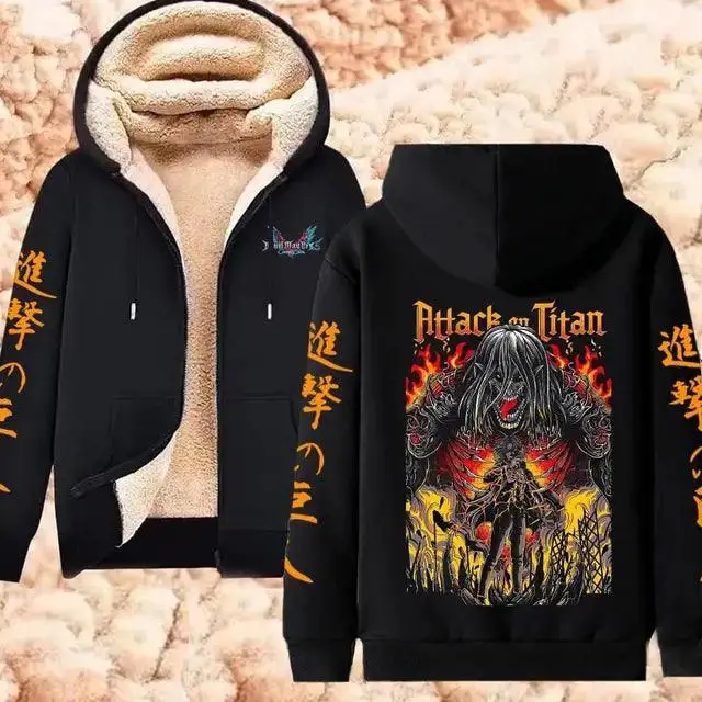 Attack On Titan Fleece Hoodie Jackets Collection (14 Styles) - AnimeGo Store