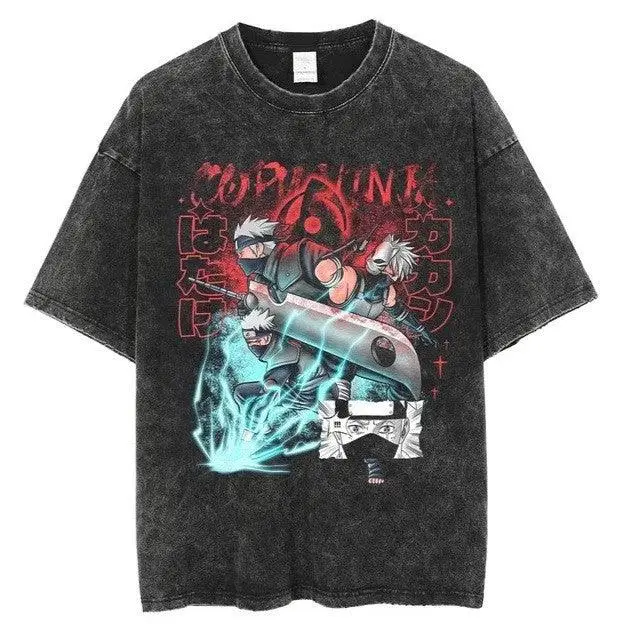 Naruto Vintage Washed Cotton T-Shirts Series A (16 Styles) - AnimeGo Store