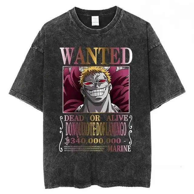 One Piece WANTED Vintage Washed Cotton T-Shirts Series (16