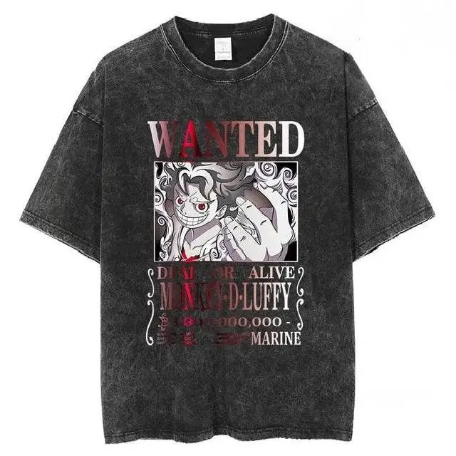 One Piece WANTED Vintage Washed Cotton T-Shirts Series (16