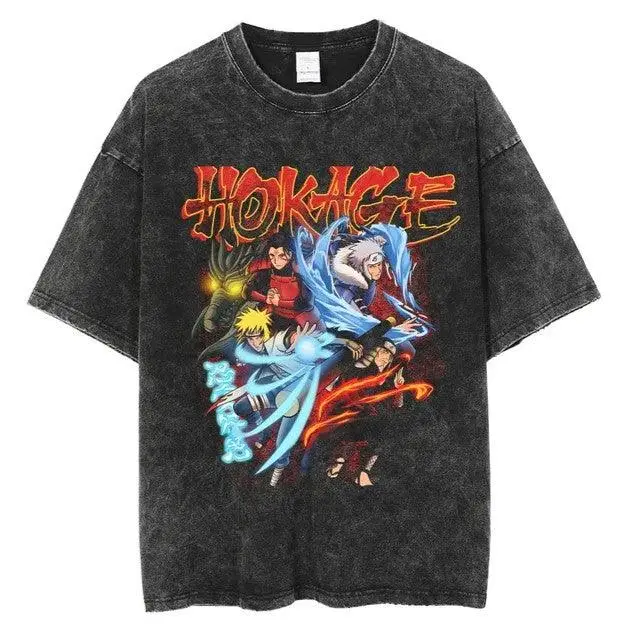 Naruto Vintage Washed Cotton T-Shirts Series A (16 Styles) - AnimeGo Store
