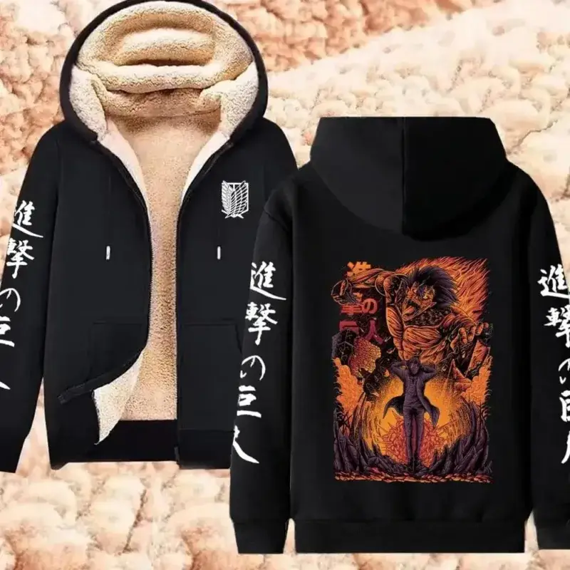 Attack On Titan Fleece Hoodie Jackets Collection (14 Styles) - AnimeGo Store