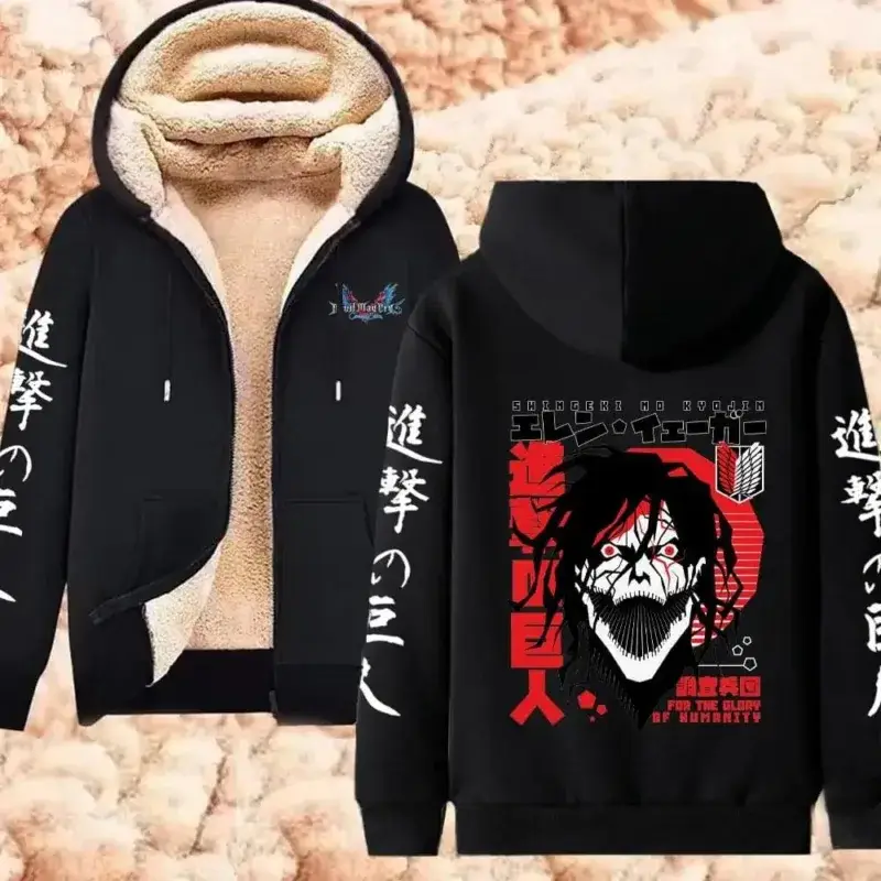 Attack On Titan Fleece Hoodie Jackets Collection (14 Styles) - AnimeGo Store