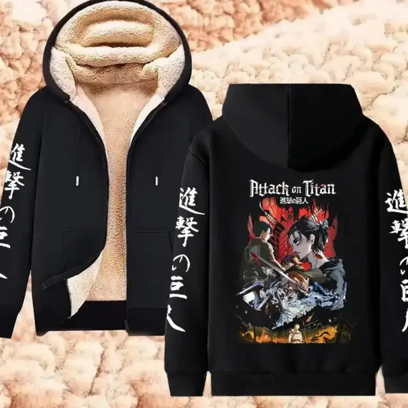 Attack On Titan Fleece Hoodie Jackets Collection (14 Styles) - AnimeGo Store