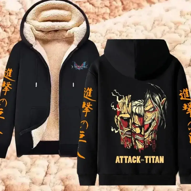 Attack On Titan Fleece Hoodie Jackets Collection (14 Styles) - AnimeGo Store