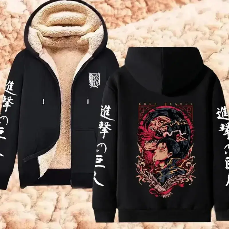 Attack On Titan Fleece Hoodie Jackets Collection (14 Styles) - AnimeGo Store