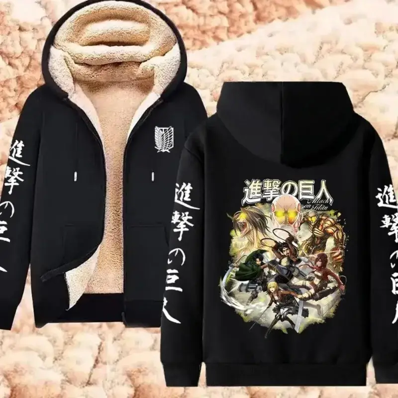 Attack On Titan Fleece Hoodie Jackets Collection (14 Styles) - AnimeGo Store
