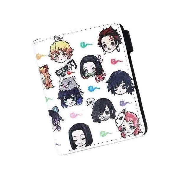 Portafoglio Donna Ufficiale Demon Slayer – Motivo A Scacchi Verde E Bianco Con Personaggi Chibi Zenitsu, Tanjiro, Nezuko, Inosuke