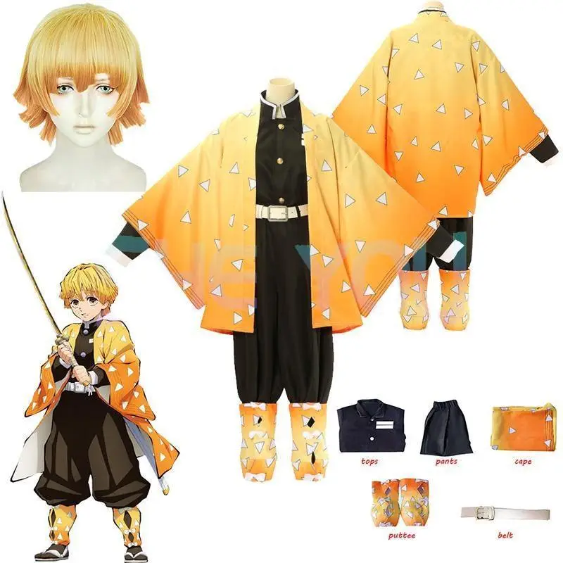 Demon Slayer Zenitsu Agatsuma Cosplay Costume - AnimeGo Store