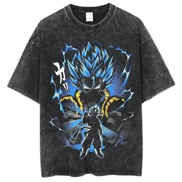 Dragon Ball Vintage Washed Cotton T-Shirts Series KI (16 Styles) - AnimeGo Store