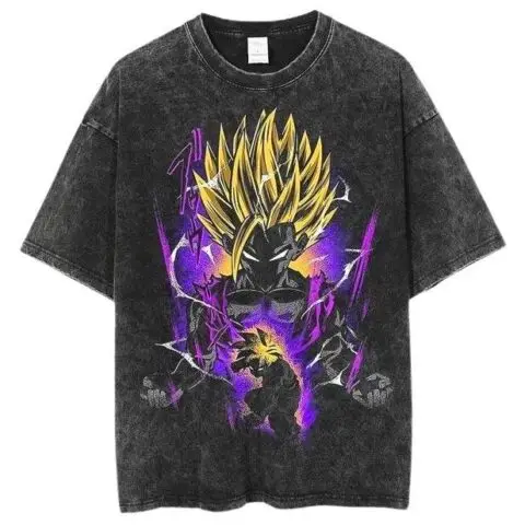 Dragon Ball Vintage Washed Cotton T-Shirts Series KI (16 Styles) - AnimeGo Store