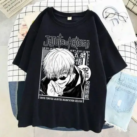 Jujutsu Kaisen Satoru Gojo T-Shirts (B/W) - AnimeGo Store
