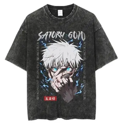 Jujutsu Kaisen Vintage Washed Cotton T-Shirts Series (15 Styles) - AnimeGo Store