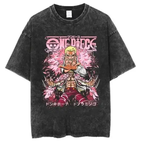 One Piece Vintage Washed Cotton T-Shirts Series (15 Styles) - AnimeGo Store
