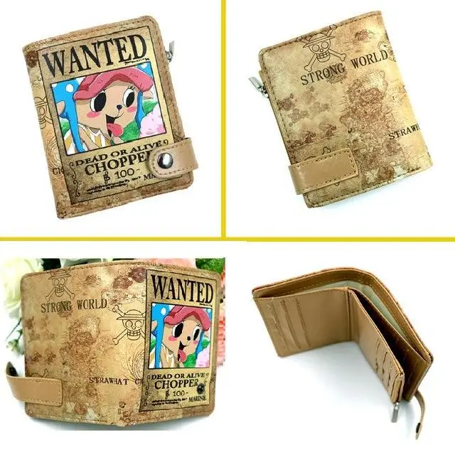 One Piece Wanted PU Leather Button Wallets (2 Styles) - AnimeGo Store
